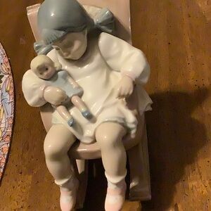 Lladro Porcelain Girl with Doll Figurine